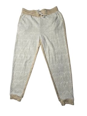Cupio textured, patterned joggers featuring a drawstring waist and elastic ankle